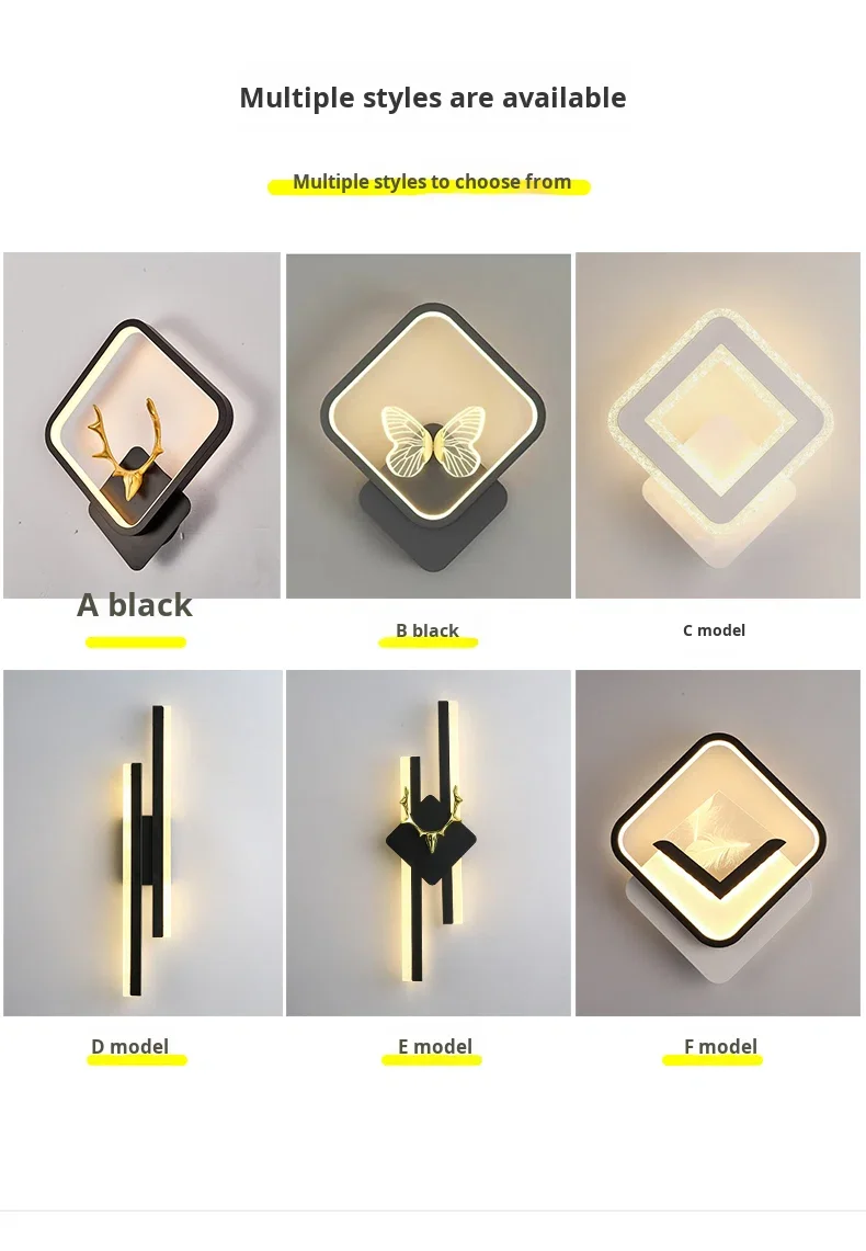 product led iron warm white high cri 90 modern minimalist butterfly design wall lamp for bedroom bedside staircase nordic tv background-4