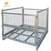Guangdong supplier heavy duty collapsible steel metal storage pallet mesh cage