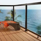 Modern Black Aluminum Frame Double Laminated Bridge Glass Baluster Balustrades Stair Railings Handrail for Balcony Staircase