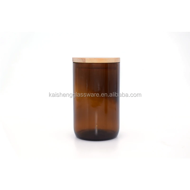 Wholesale Amber Glass Jars With Lid For Candles And Amber Glass