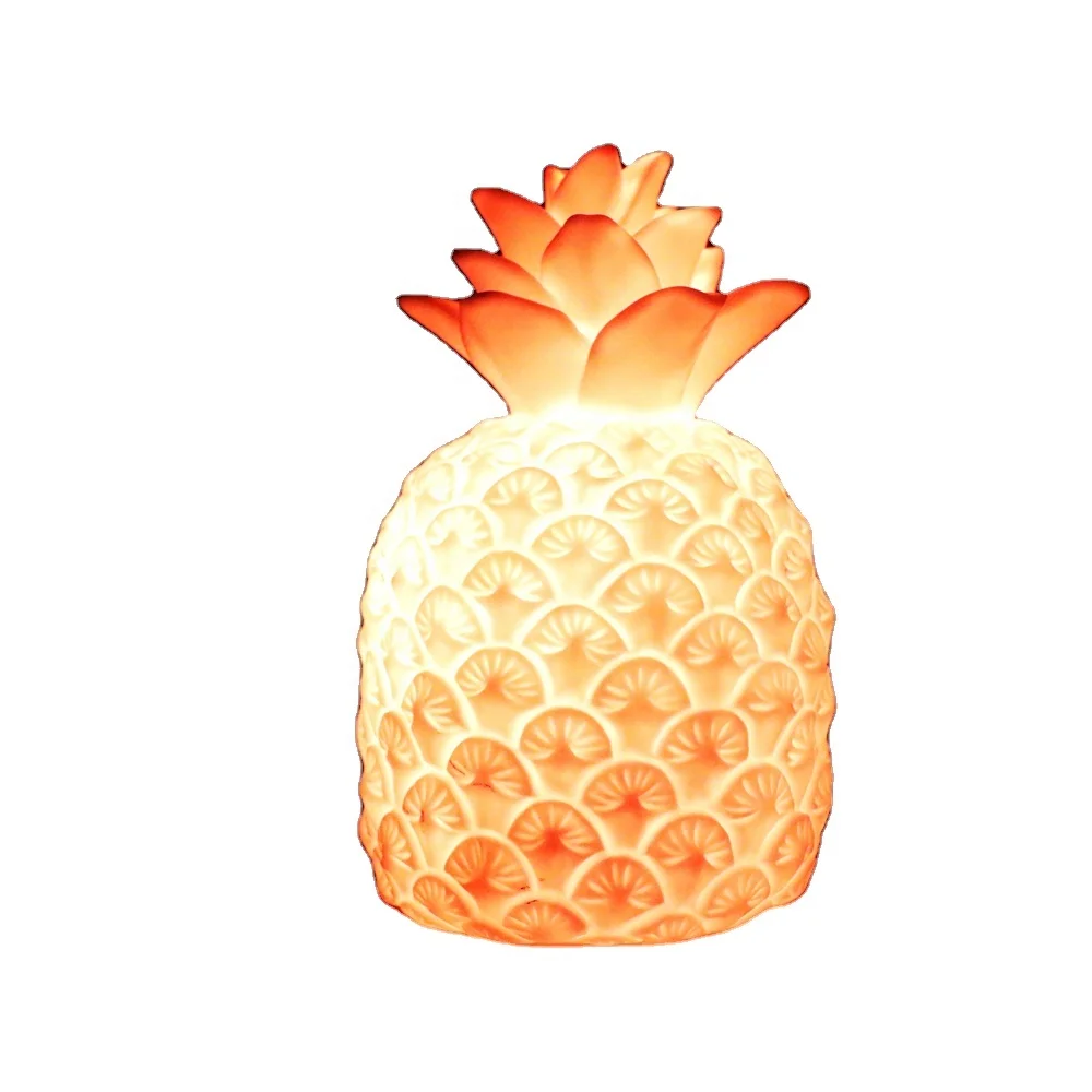 Rechargeable Pineapple Night Lights Indoor Battery Operated Lights Home Decor Tabletop Children Room Color Changing LED Lights