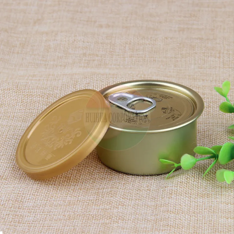 Hot Sale Food Grade 220ml Weed Tuna Metal Tin Can With Easy Open Lid