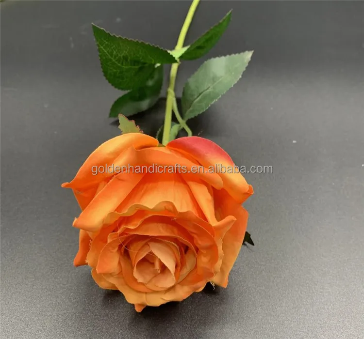 Wholesale Artificial Flower Rose Realistic Single Stem Silk Rose Bouquet For Wedding Party Home
