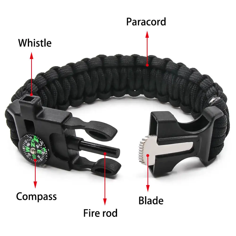 Survival Bracelet Paracord Gear Flint Scraper Kits Fashion Nr 