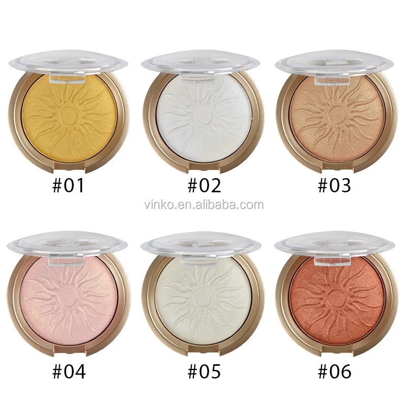 Glow Shimmer Private Label Face Golden Baked Pressed Powder Makeup Highlighter
