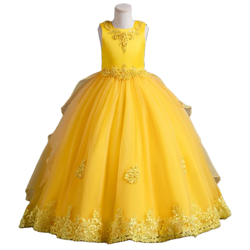 Wholesale children party dress girl wedding gown dresses for girls of 10 year old 2 Pieces