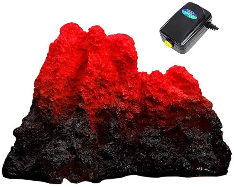 Ip68 Waterproof Led Fish Tank Lamp Aquarium Lights Volcano Colorful Bubble Lamp Water Tank Decoration Volcano