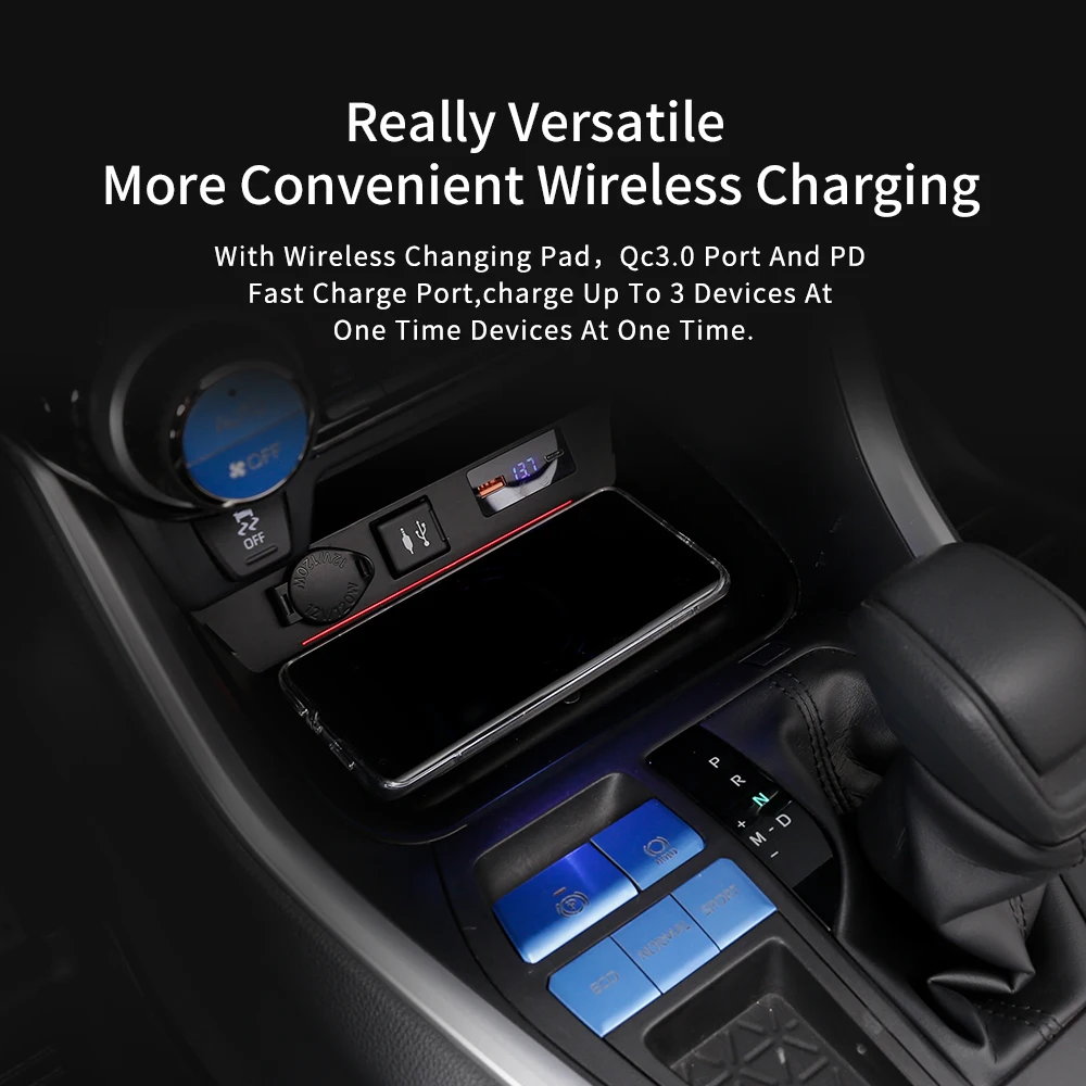 Phone Charging Pad For Toyota Rav 4 Wireless Car Charger With Digit