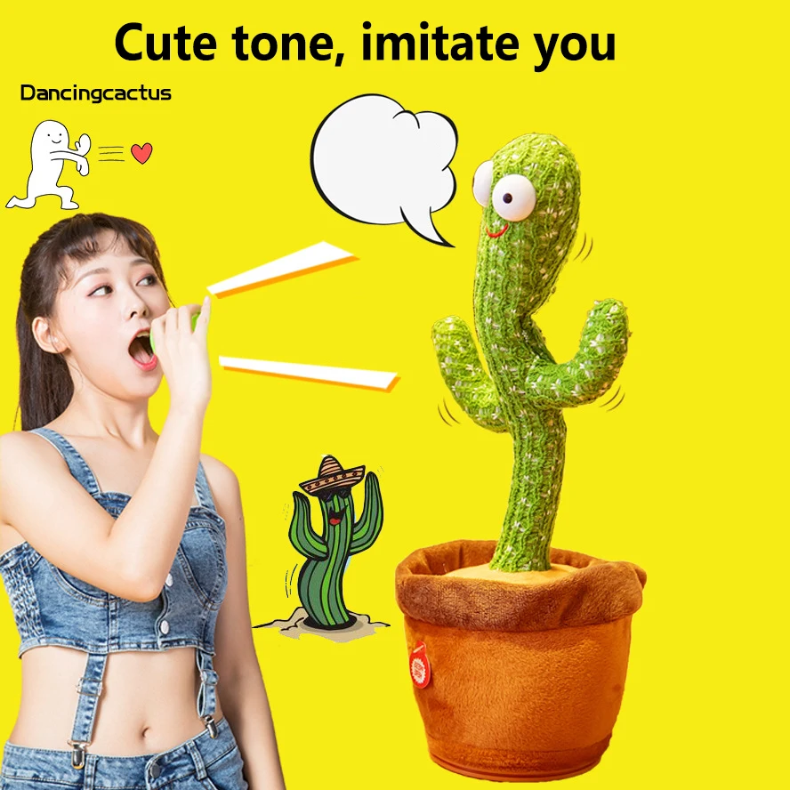 voice repeating cactus toy