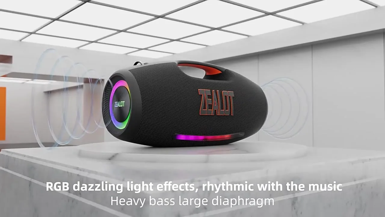 Zealot S89 250W Karaoke Portable Speaker, 48000mAh Battery Power