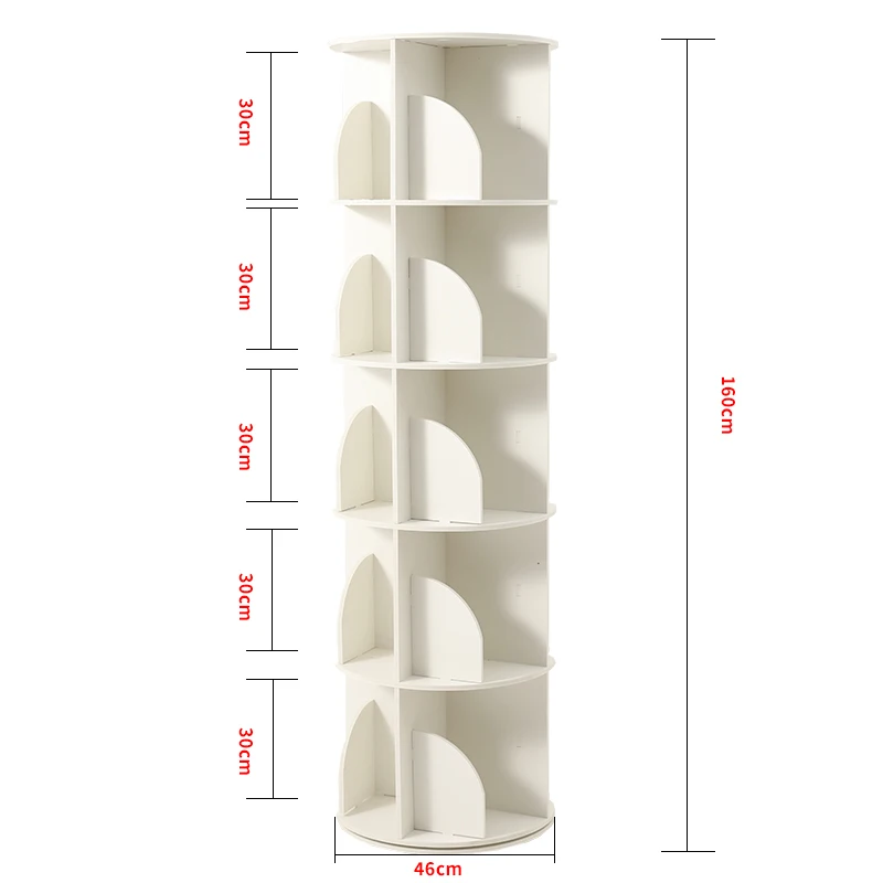 white round bookshelf