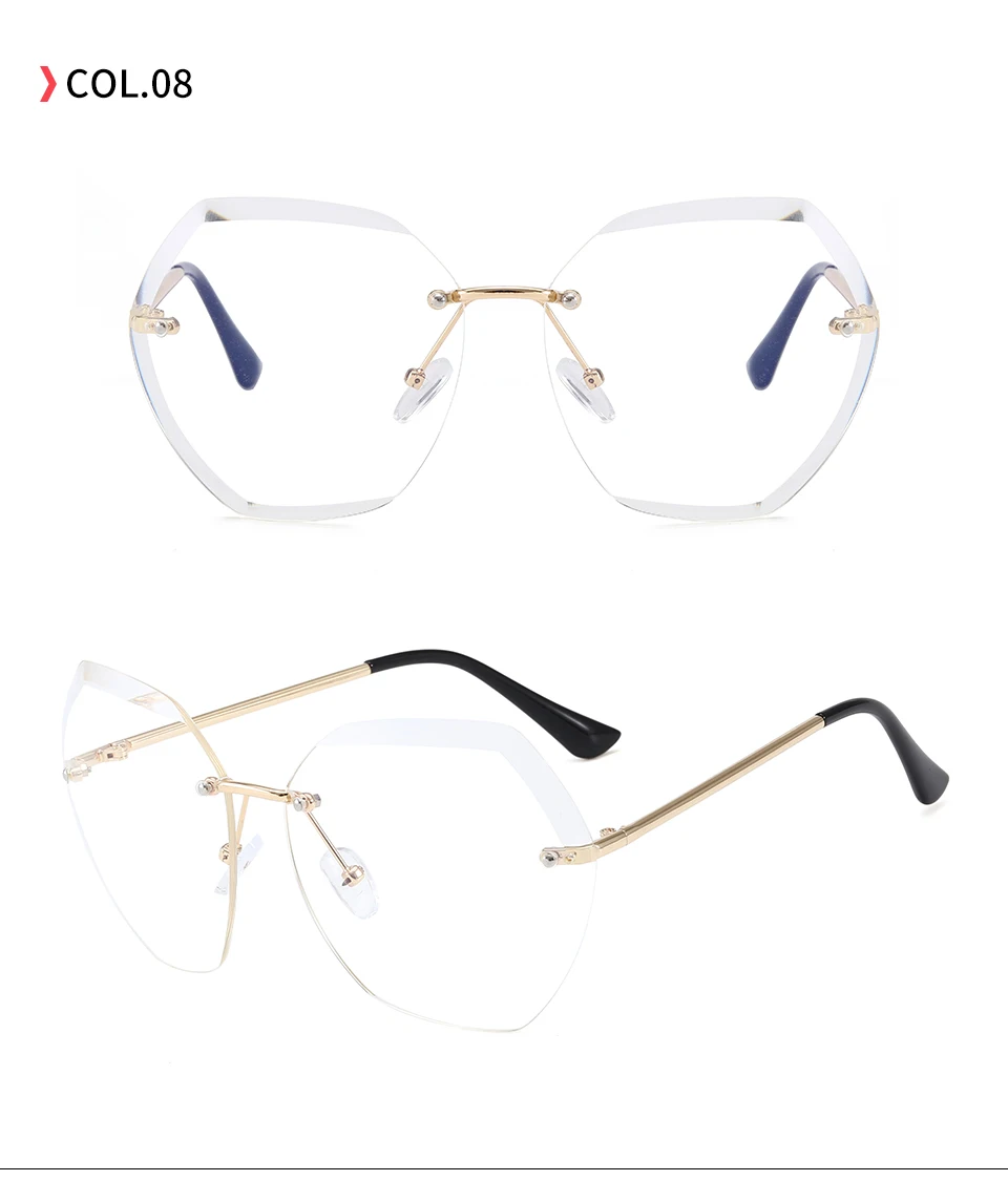 204101 Superhot Eyewear 2020 UV400 Oversized Shades Sun glasses Women Female Lady Rimless Sunglass