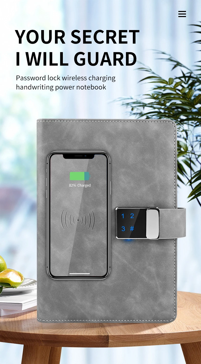 Multi Functional Like Rocketbook Reusable Writing Waterproof Recycled Scannable Smart Power Bank Notebook with digital lock - ANKUX.COM