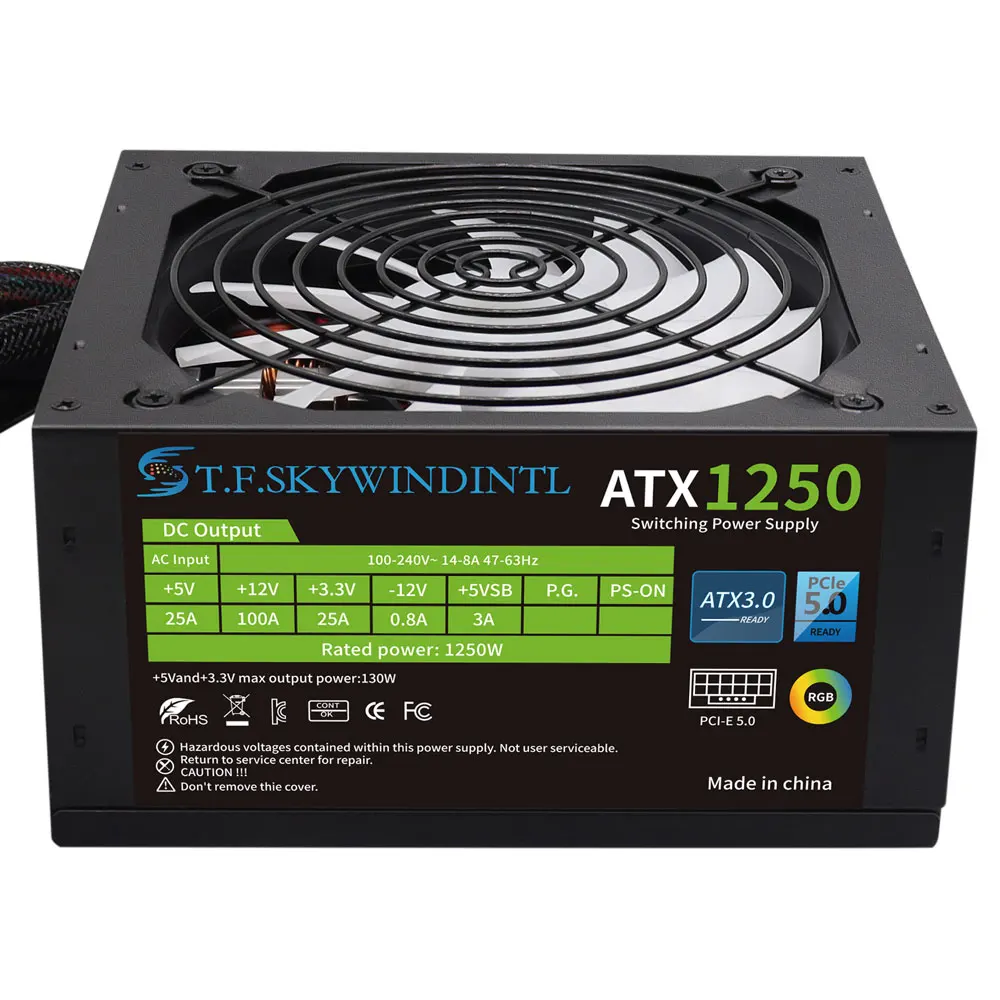 High Quality Pcie 5.0 Computer Switch Power Supply Atx 3.0 Pc Power Supply For Desktop Computer