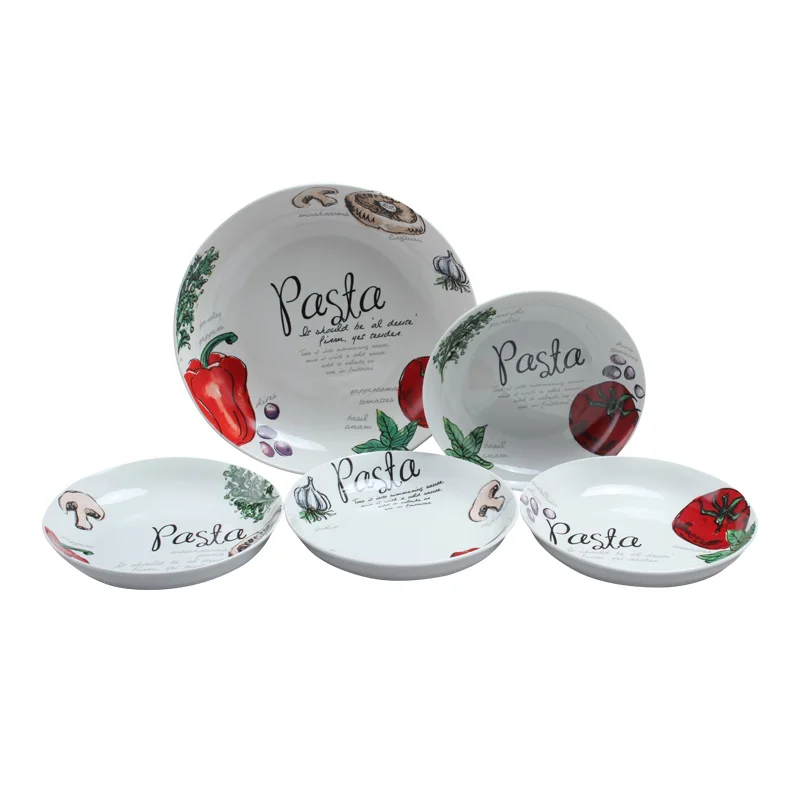 Italian Style Round Ceramic Fruit Pasta Plate Wholesale Ceramic ...