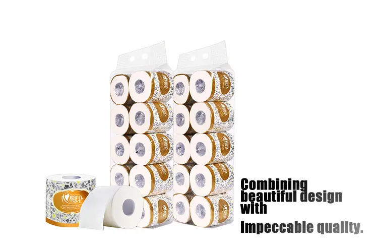 Wholesale 3 Ply Layer Printed Core Bathroom Tissue Toilet Paper Toilet