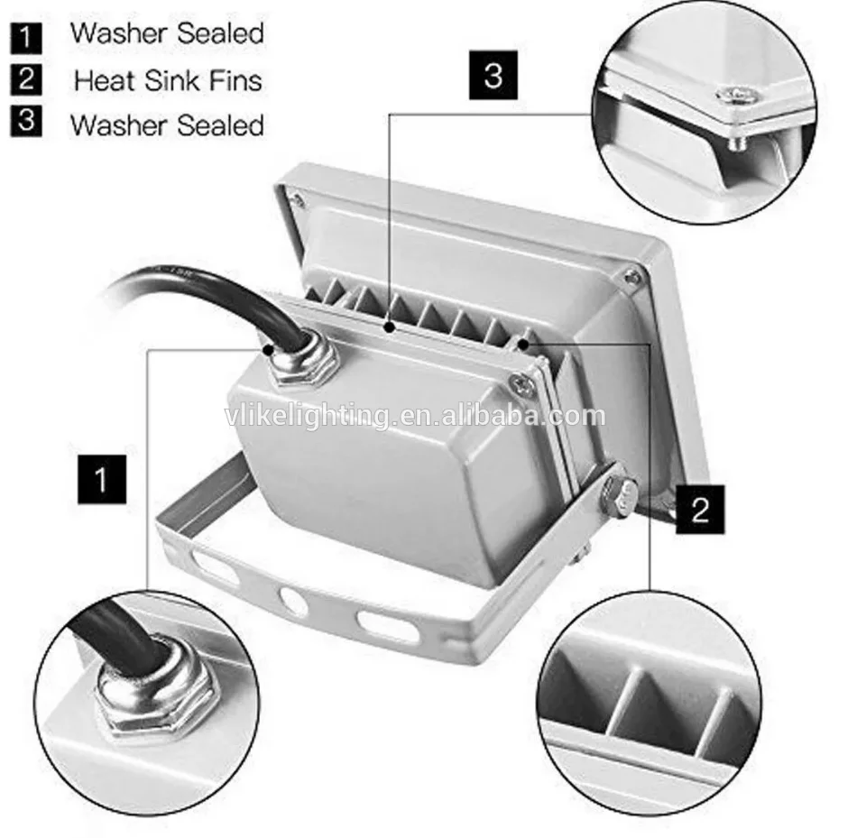 Luz Led De Inundación Para Exteriores,Aluminio,30w,Rgb,50w,100w,150w