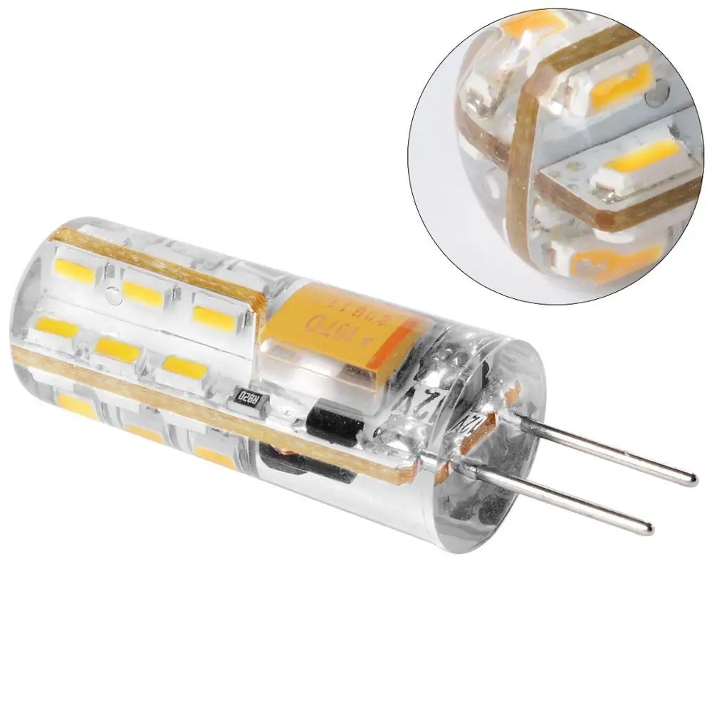 24 pcs SMD3014  1.5W silicon g4 led bulb dimmable 12v with CE Rohs