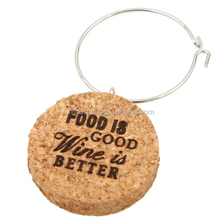 Trade Assurance New Arrival Cork Wine Glass Charms