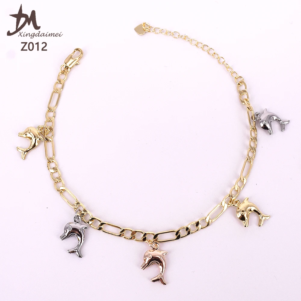 

Z012 Religious jewelry Dolphin Three colours bracelet anklet, 3 color