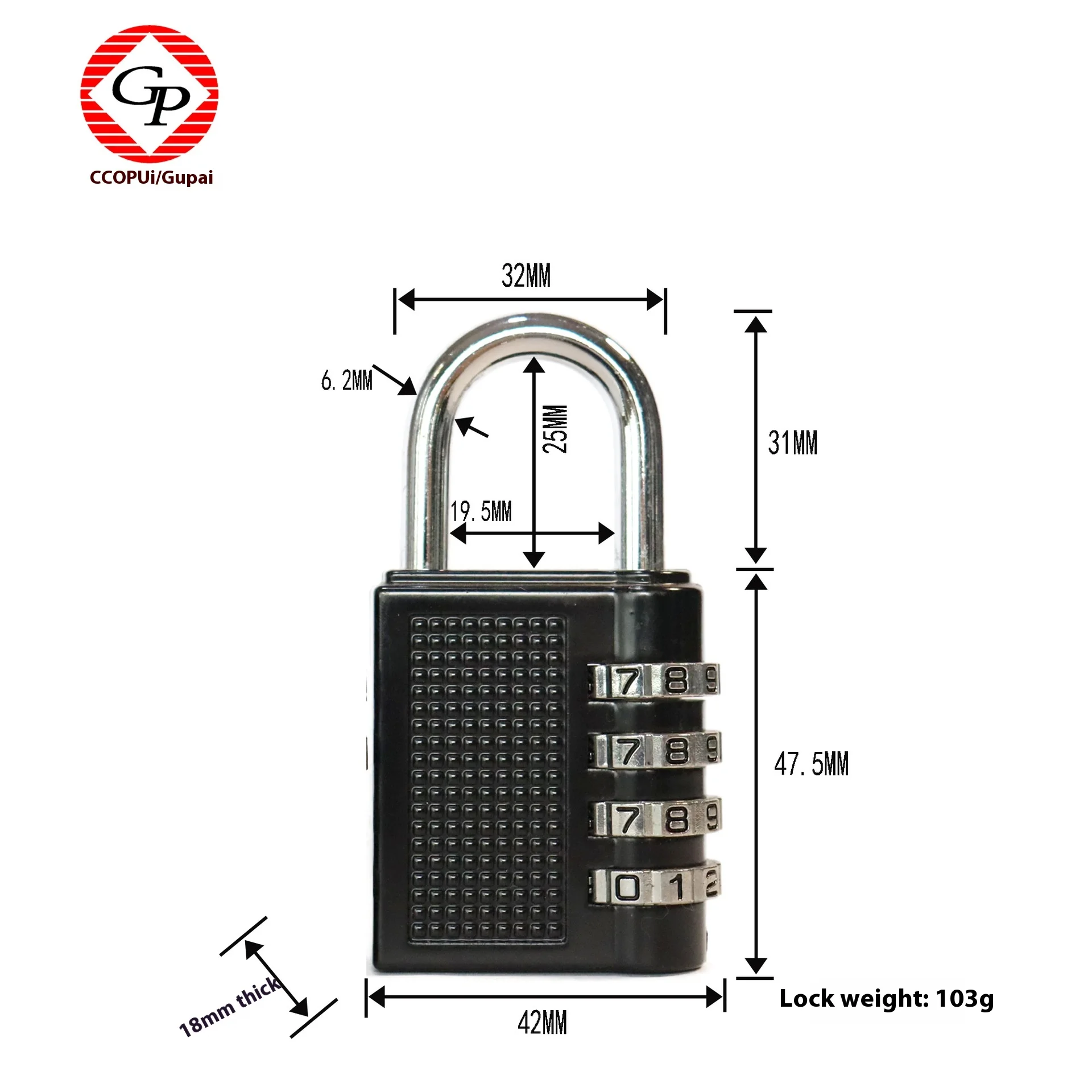 Smart Waterproof IP65 Four-Digit Combination Padlock Zinc Alloy for Wardrobe Luggage Gym Locker