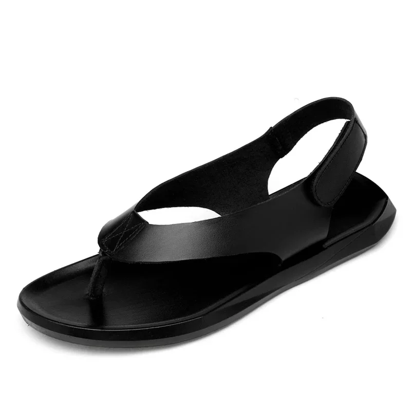 casual black flip flops