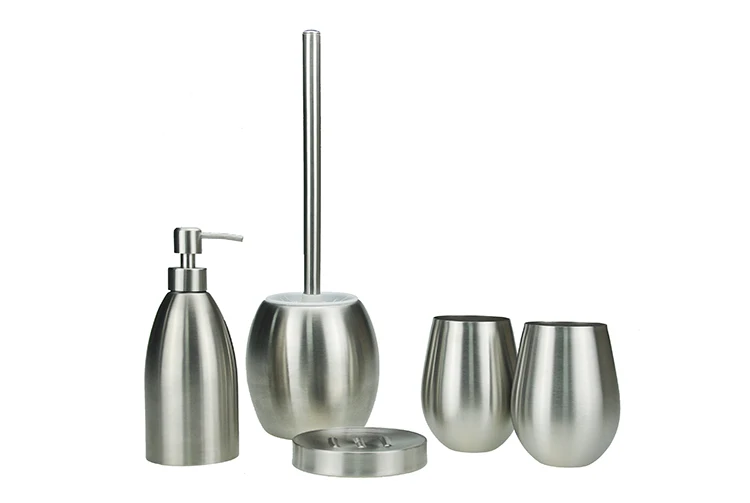 High Quality 304 Stainless Steel Brushed 5 Pieces Bathroom Accessory