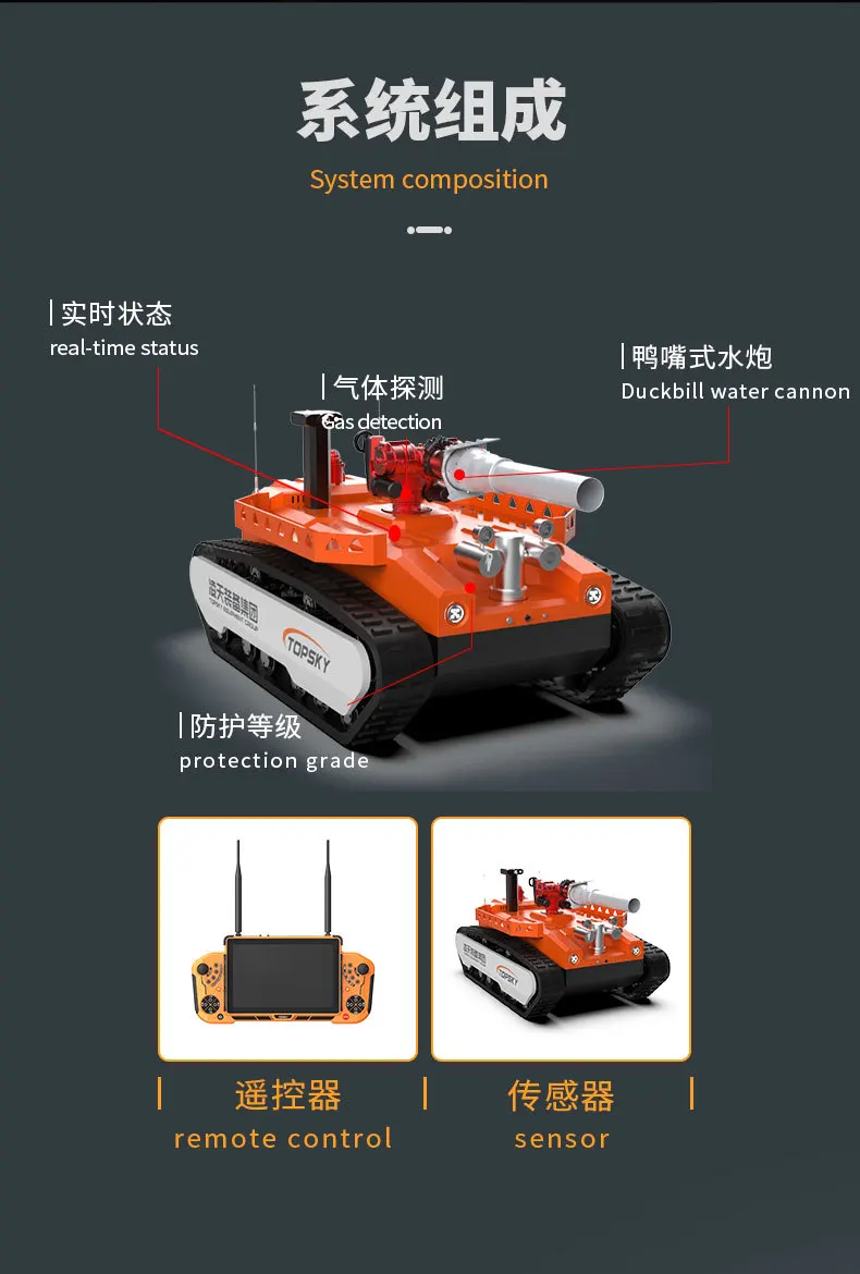 Explosion-Proof RXR-MC200BD Electric Firefighting Reconnaissance Robot for Petrochemical Enterprise Tunnels