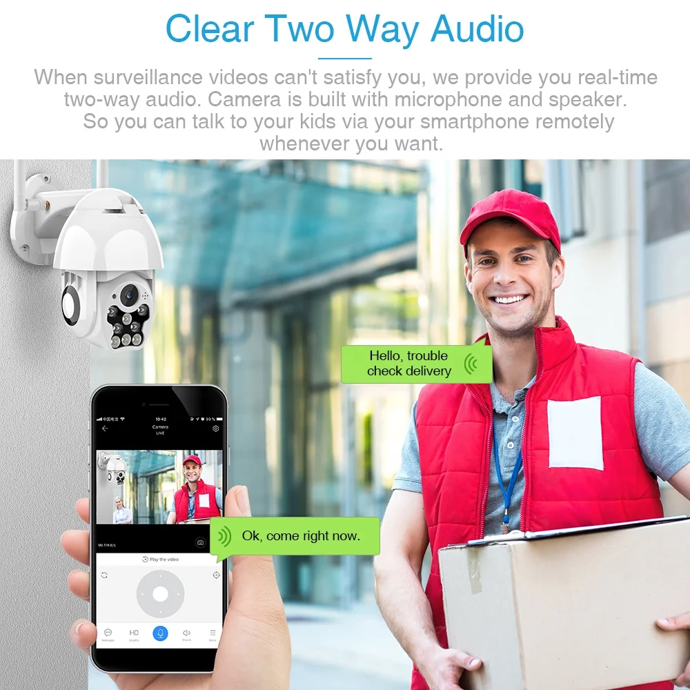 Ai Motion Tracking Ip Ptz 4x Zoom 2mp Color Night Vision Wifi Speed