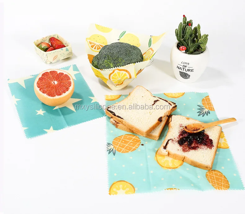 Biodegradable custom size logo beeswax food wrap for promotion