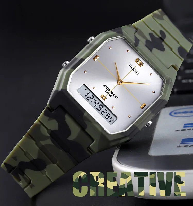 SKMEI 1604 Square Analog Digital Watch description image 3