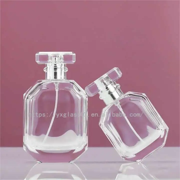 Custom perfume cosmetic glass bottle packaging luxury noble style glass container 50ml100ml manufacture