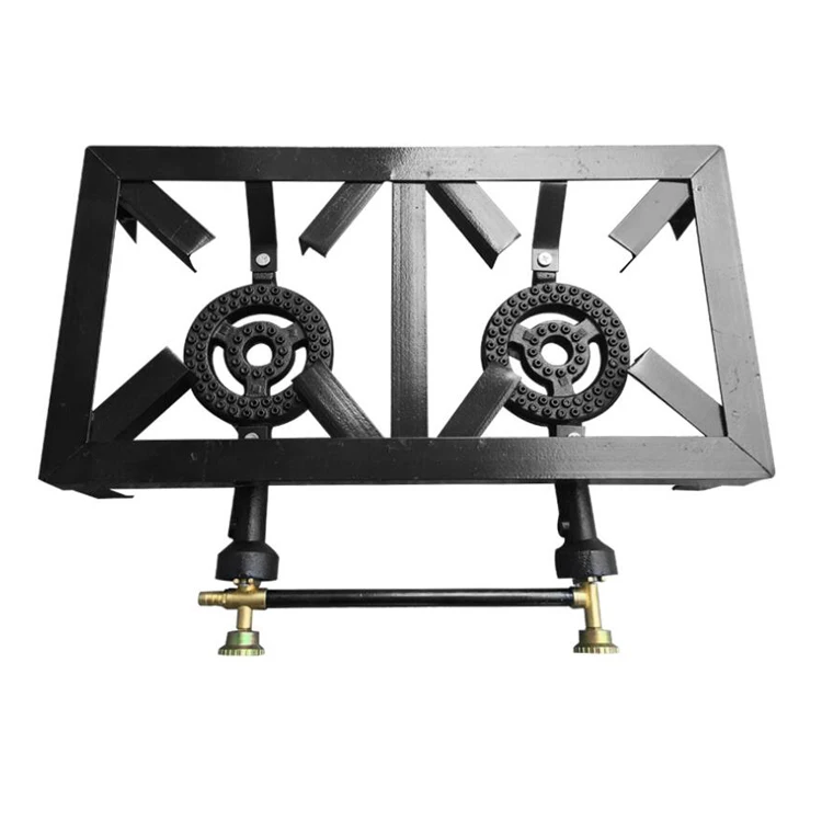 High Quality Portable 2 Double Burner Cast Iron Cooking Table Top Stand