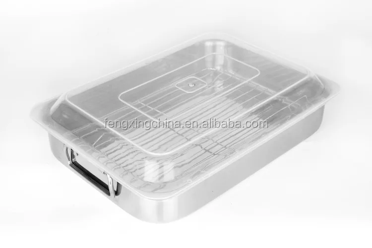 Stainless Steel Serving Tray Food Serving Tray With Rack And Cover