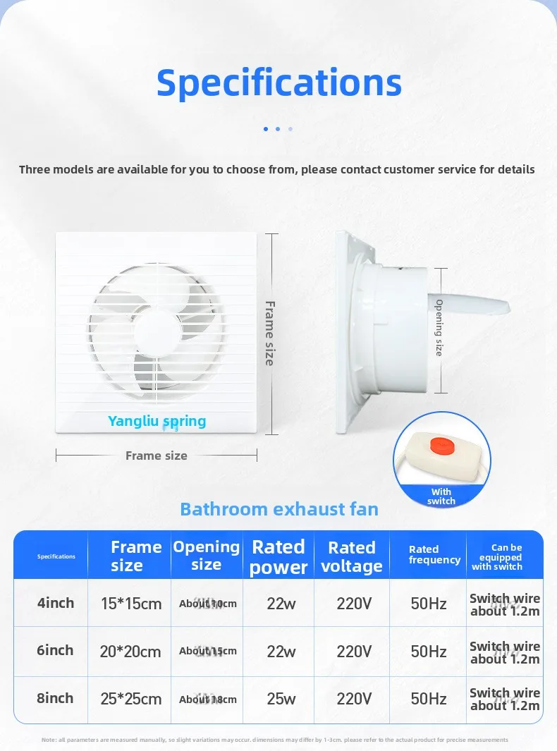 Powerful Energy-saving Exhaust Fan, Electric, Plastic - detail 46
