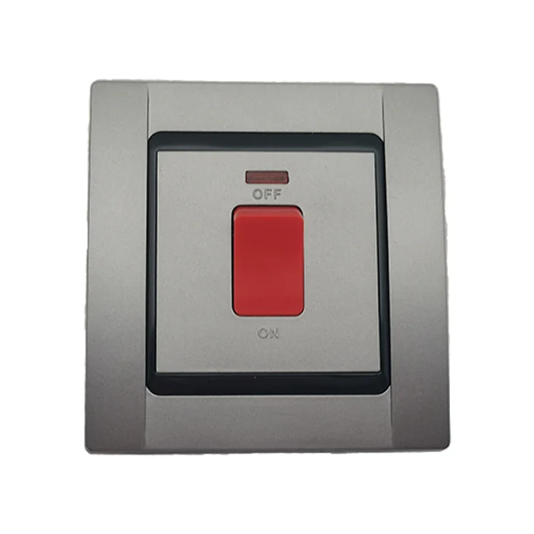 BS Industrial Electrical Power Wall Switch Control 15A Socket Smart Home Hotel Wall Mounting Silver Touch Panel Wall Switches