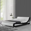 1113 Hot-sale Modern Italy S-shape Style PU Leather Upholstered Double Bed Frame for Special Promoting Price
