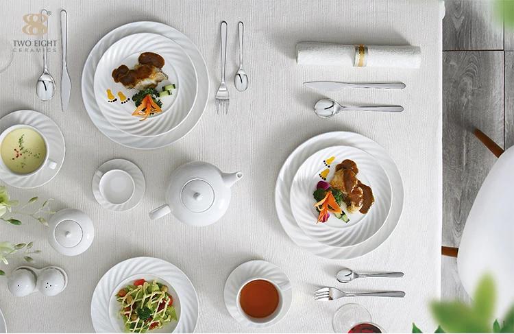 product-China Hotel Dinnerware Wholesale Market Supplier, Hotel Collection Dinnerware Sets, White Ce