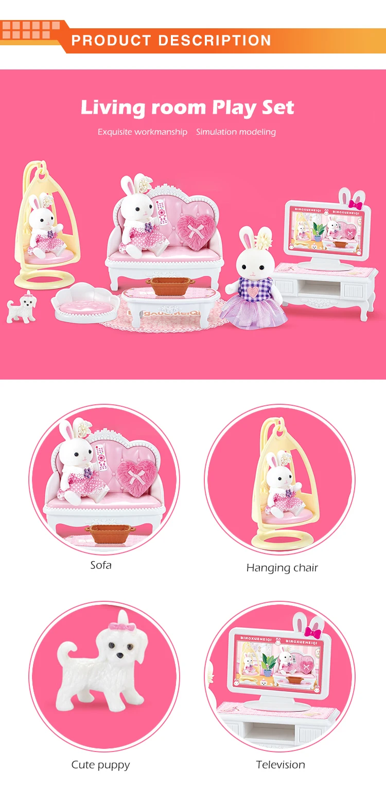 Luxury girl drawing room pretend play Toy doll furniture