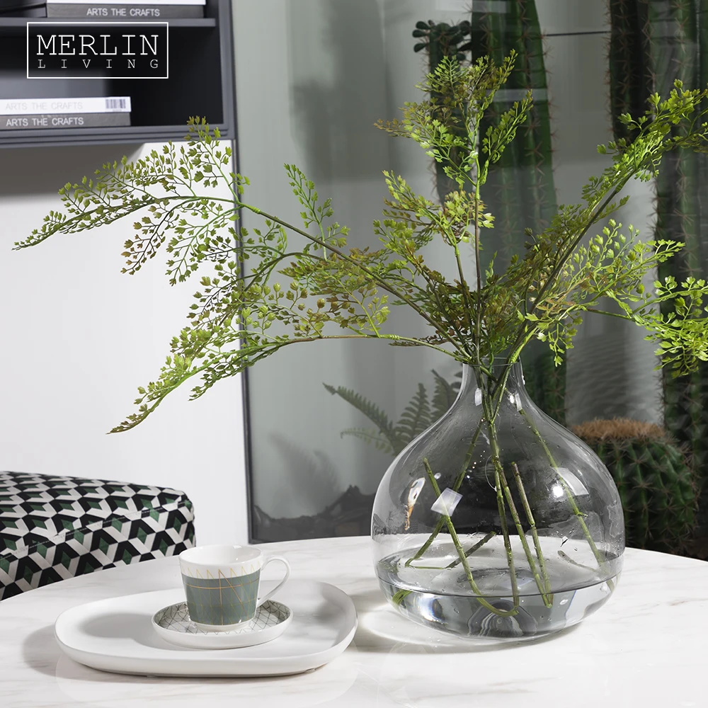 Wholesale Narrow Neck Glass Flower Vase Simple Round Sphere Balloon Bud