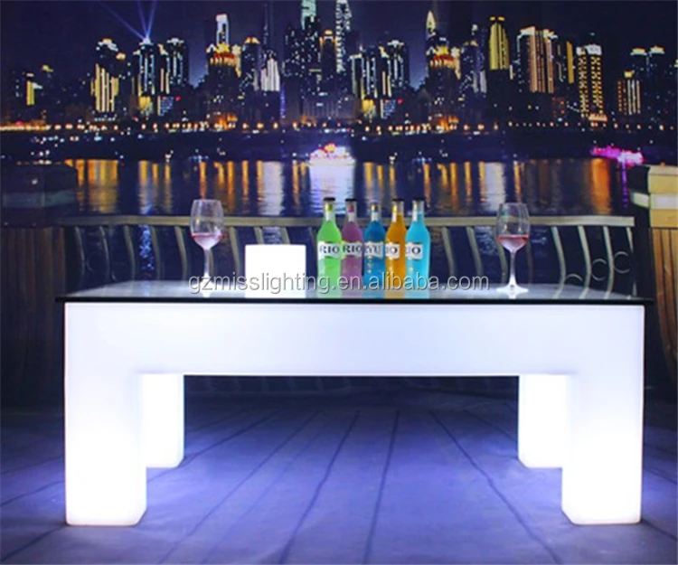 Outdoor Garden Event Led Bar Tables Interactive Led Light Bar Coffee
