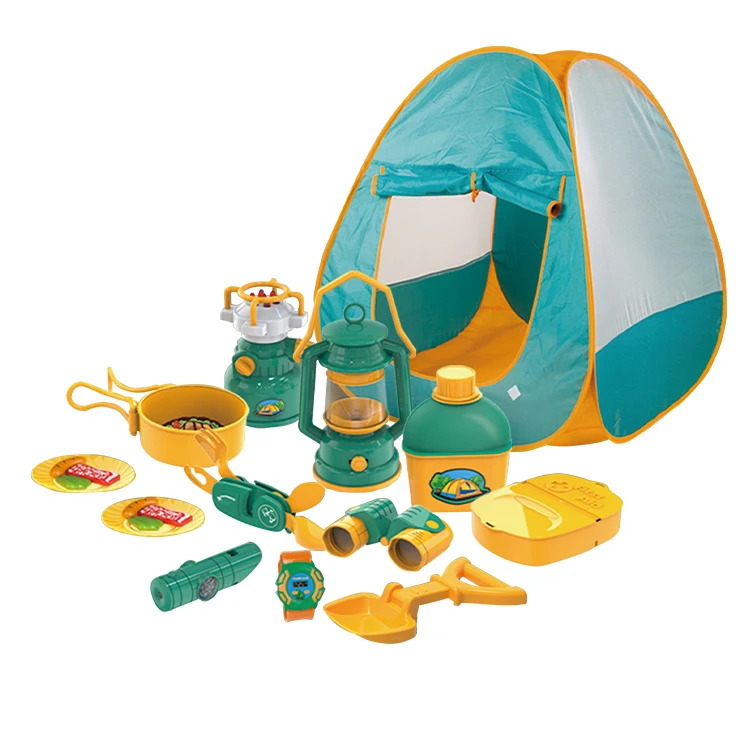 Camping Toy Set,Pretend Play Camping Tool Set With Campfire,Telescope