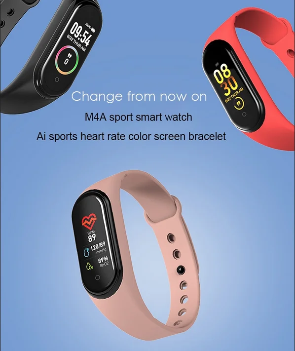 M4 Smart Watch Latest Oem Women Mens Waterproof Blue Tooth Cheap Sport