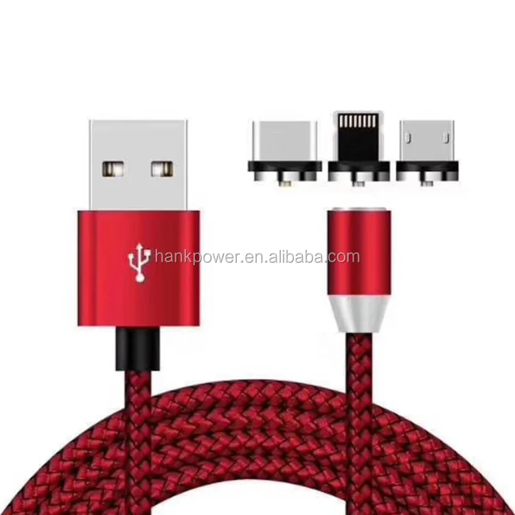 Cell Phone Cable Magnetic USB Charger 3 in 1 USB Charging Data Metal Micro USB Function Cables Magnetic Phone Charger - ANKUX.COM