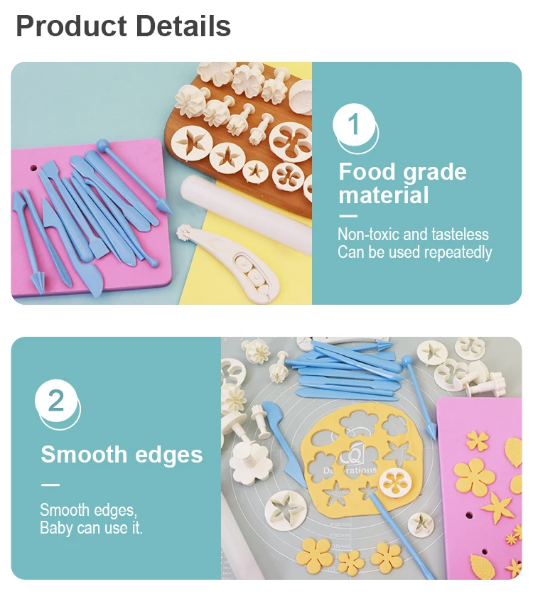  fondant cake decorating tools set