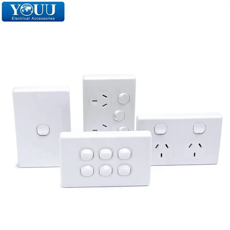 YOUU Ideal 3 Gang 2 Way Electrical Sockets Australian wall switch 3 Gang 2 Way Switch Socket