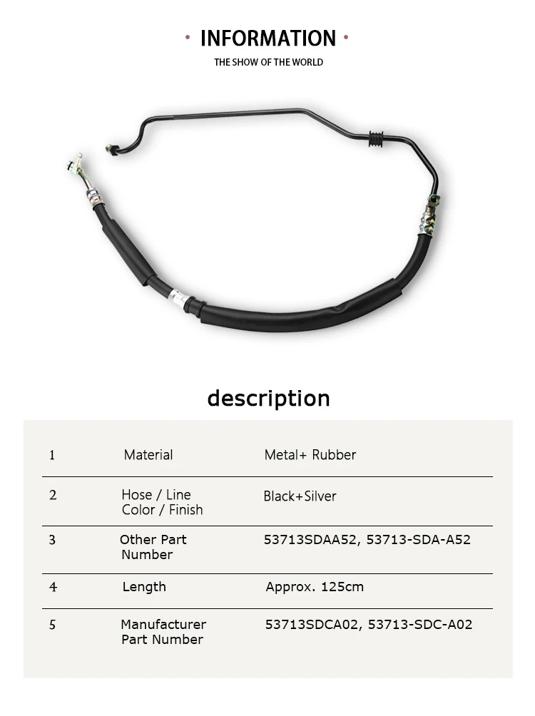 High Power Steering Pressure Hose Line Assembly Ps Hose Power Steering