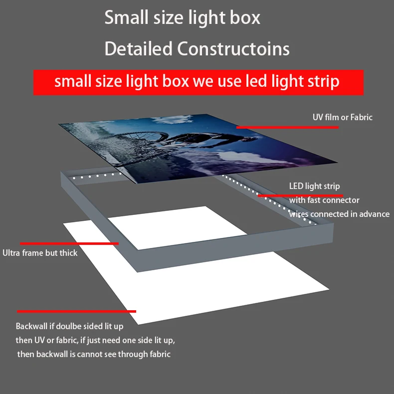 Custom Aluminum Modular Frameless LED Light Box Fabric 10x10