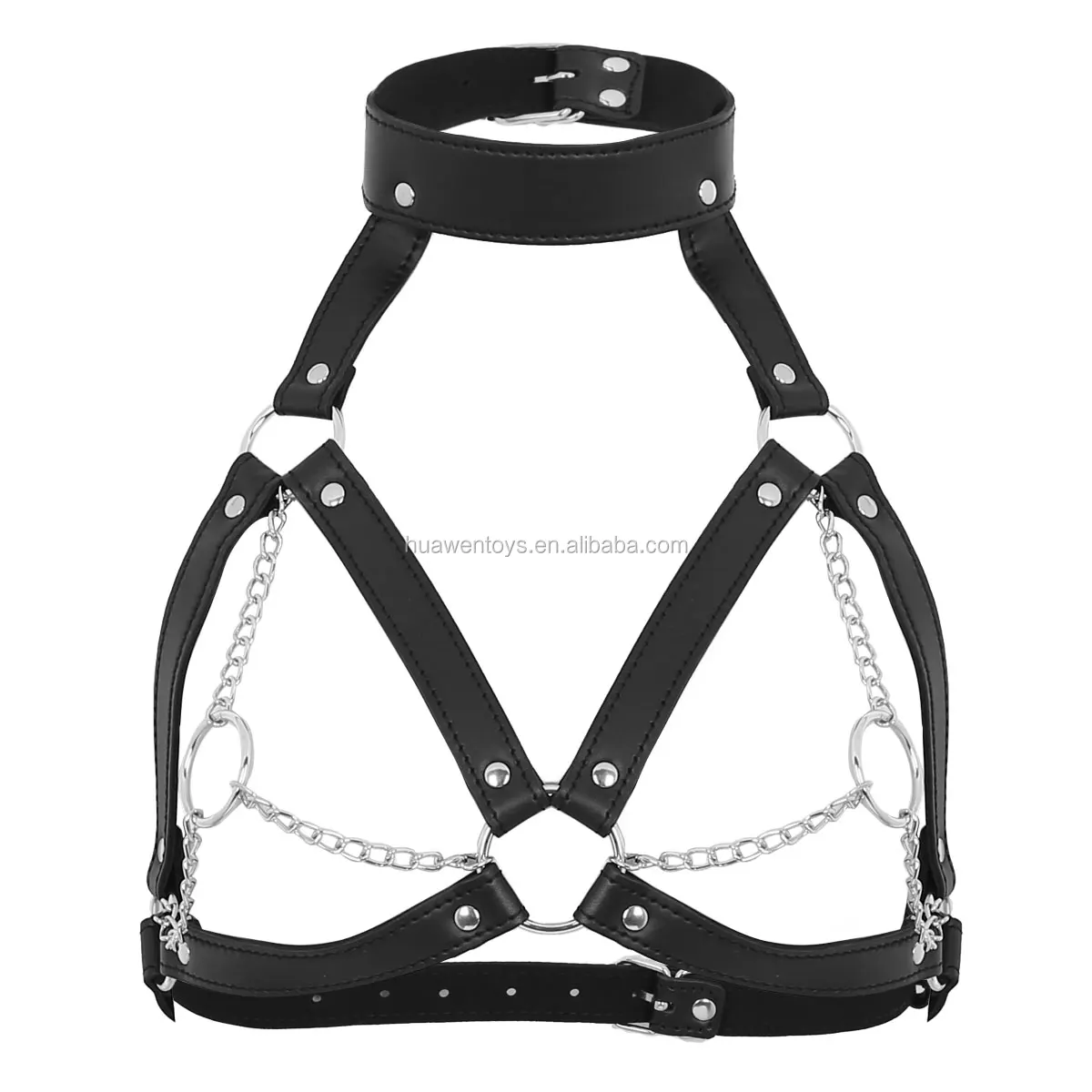 Bondage Pu Leather Harness Belt Of Women Black Sexy Tops Cage Bra Bdsm Bondage Harness Goth