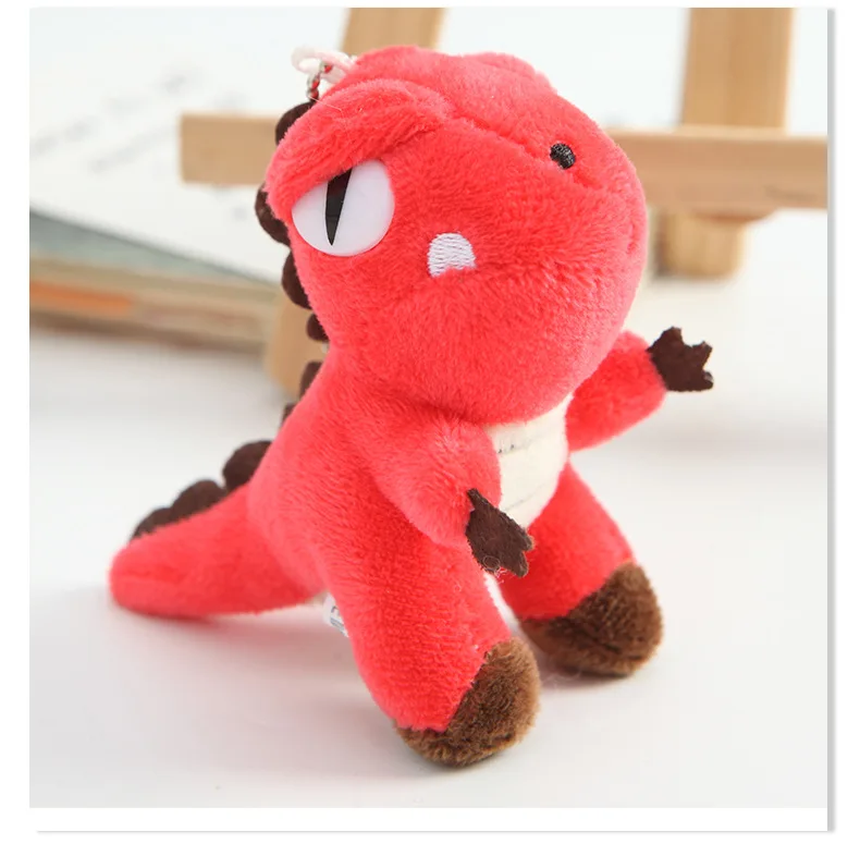 定制便宜的迷你毛绒动物玩具，可爱的恐龙吊坠，定制毛绒动物钥匙扣